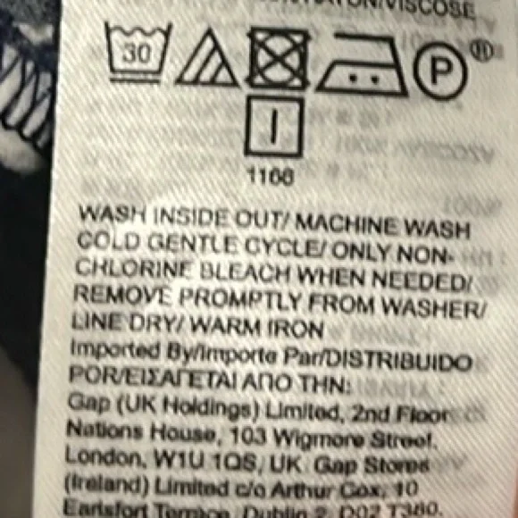 Gap, 100% Rayon/Viscose, Lounge, Roll Sleeves Dress, Blue/White, Size Medium - Picture 7 of 7